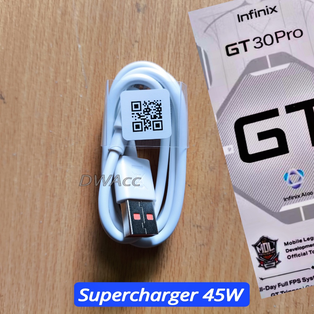 เครื่องชาร์จสายเคเบิลข้อมูล Infinix type C GT 30 Pro ชาร์จเร็วของแท้ 45W