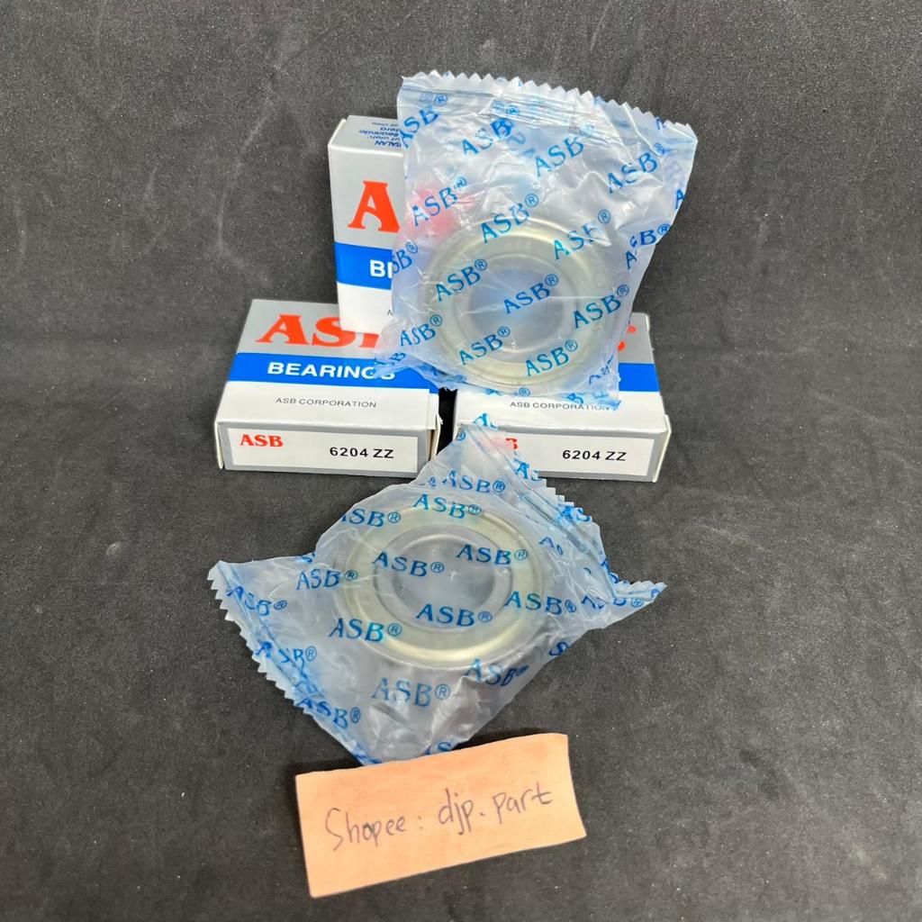 (PRICE สําหรับ 1 ชิ้น) BEARING 6204 ZZ "ASB" MOTORCYCLE GEAR WHEEL BEARING LAKER 6204 ZZ IRON CAP
