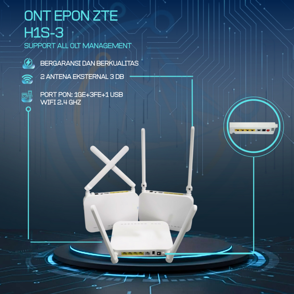 ใหม่ ONT XPON H1S-3 เสาอากาศ 3db