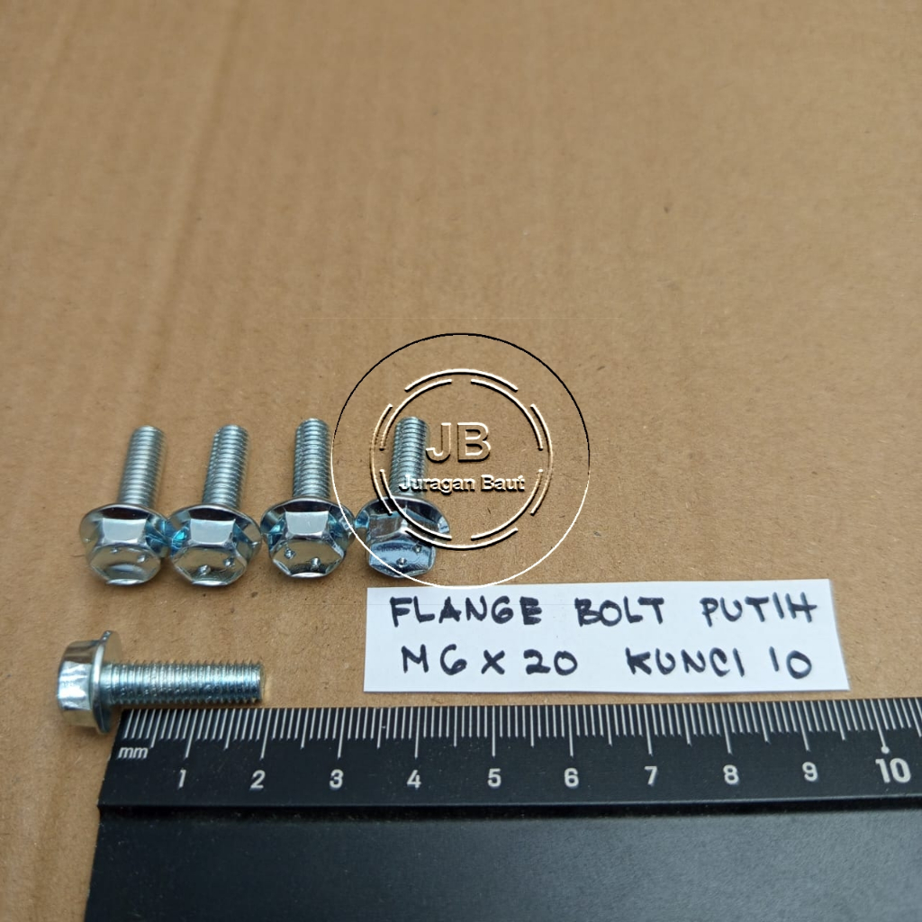 KEY CAP BOLT 10 M6X20 BOLT LENGTH 2 ซม.สีขาว 20 มม. 20 มม.FLANGE BOLT M 6 X 20 BOLT 6X20 6 X 20 PITC