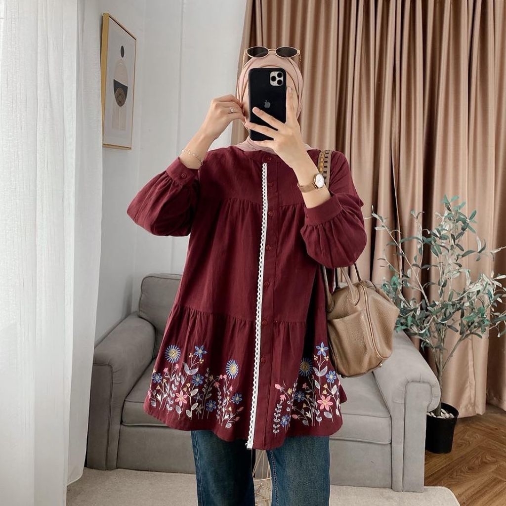 RAZTA TUNIC EMBROIDERED LINEN RAMI