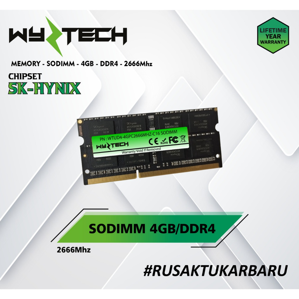 RAM WYZTECH DDR4 4GB PC 21300 / 2666 SODIMM