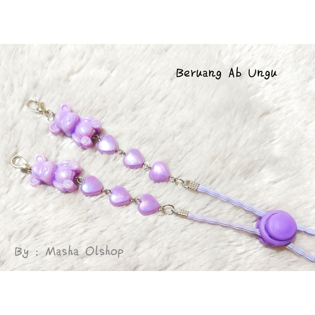 UNGU Strapmask Bear Mask Strap Ab Shiny Purple Pink อินเทรนด์ล่าสุด