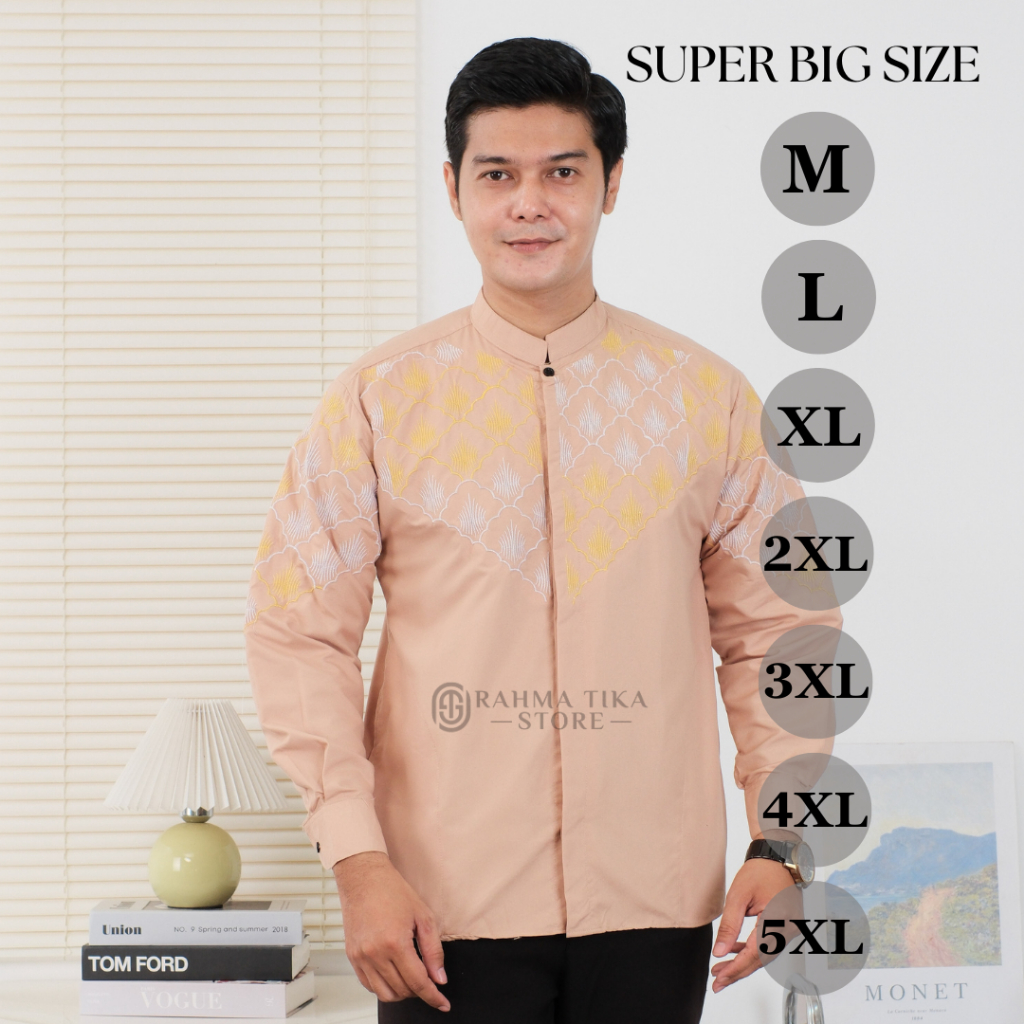 KEMEJA KATUN ใหม่ล่าสุด Aydin 01 เสื้อเชิ้ตปักผู้ชายสีดํา ผ้าฝ้ายเย็น แขนยาว koko เย็บปักถักร้อยผสม 