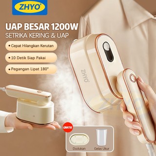 ZHYO Setrika Uap Genggam 2-in-1 Portabel | Panas Cepat 10 Detik | Uap Tekanan Tinggi | Lipat & Kompak | 70ml Kapasitas | Anti Kusut & Sterilisasi 99.99%