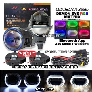 Paket Hemat Double Biled HYPERNOVA HR500 PRO 3 inch Double Bluelens 80 Watt Set Lengkap Sepasang