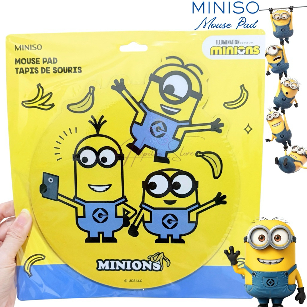 MINISO มินิโซ แผ่นรองเมาส์กันลื่นมินเนี่ยน / แผ่นรองเมาส์มินเนี่ยนน่ารัก / อุปกรณ์คอมพิวเตอร์