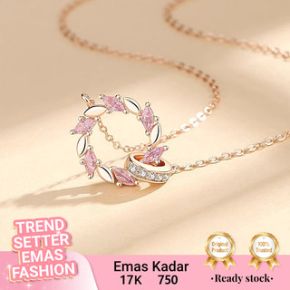 Kalung Emas Wanita Karangan Bunga Keberuntungan Gold 17K