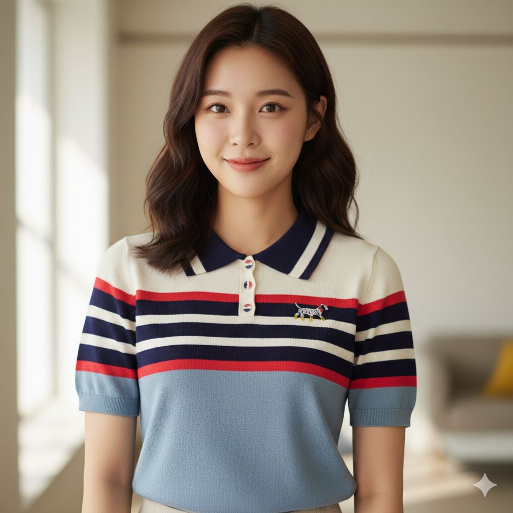 KATUN TOPPING COLLECTION - ผู้หญิง COTTON KNIT TOP WITH STRIPE LINES สําหรับ PUPPY DOGGY DALMATION B