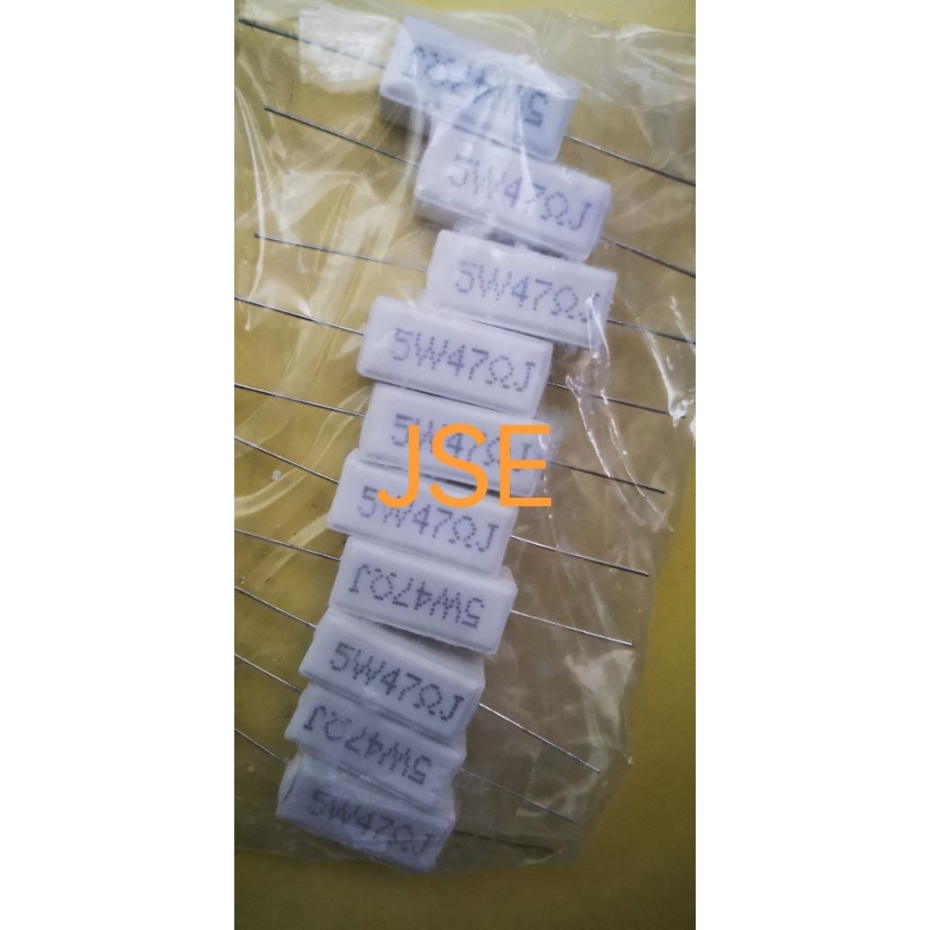 5 WATT 47 OHM CHALK RESISTOR CONTENTTS 10 ชิ้น
