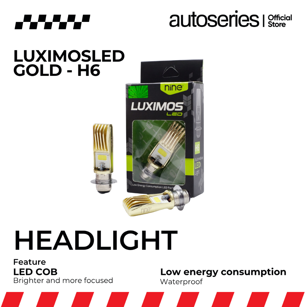 LUXIMOS H6 T19 P15D ไฟหน้าสําหรับสกู๊ตเตอร์อัตโนมัติ, Beat, Supra, Mio, คาร์บูเรเตอร์, AC, DC, LG2 -