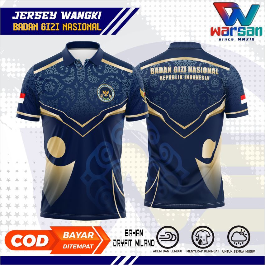 WANGKI BGN FULLPRINTING JERSEY / DRYFIT NATIONAL NUTRITION BODY COLLAR T-SHIRT / WANGKI BGN SHORT JE
