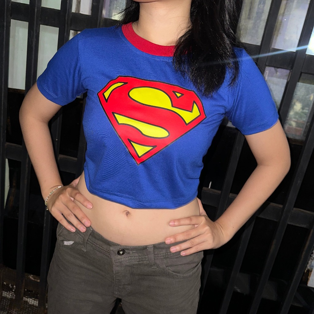 READY - SUPERMAN BABY TEE - CROP TOP - Y2K BABY TEE - TANKTOP - READ SIZE DESCREATION ORDERING - VIR