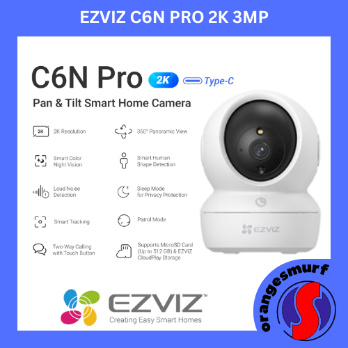 Ezviz C6N Pro 2K 3MP Smart Wifi IP Camera กล้องวงจรปิดไร้สายในร่ม