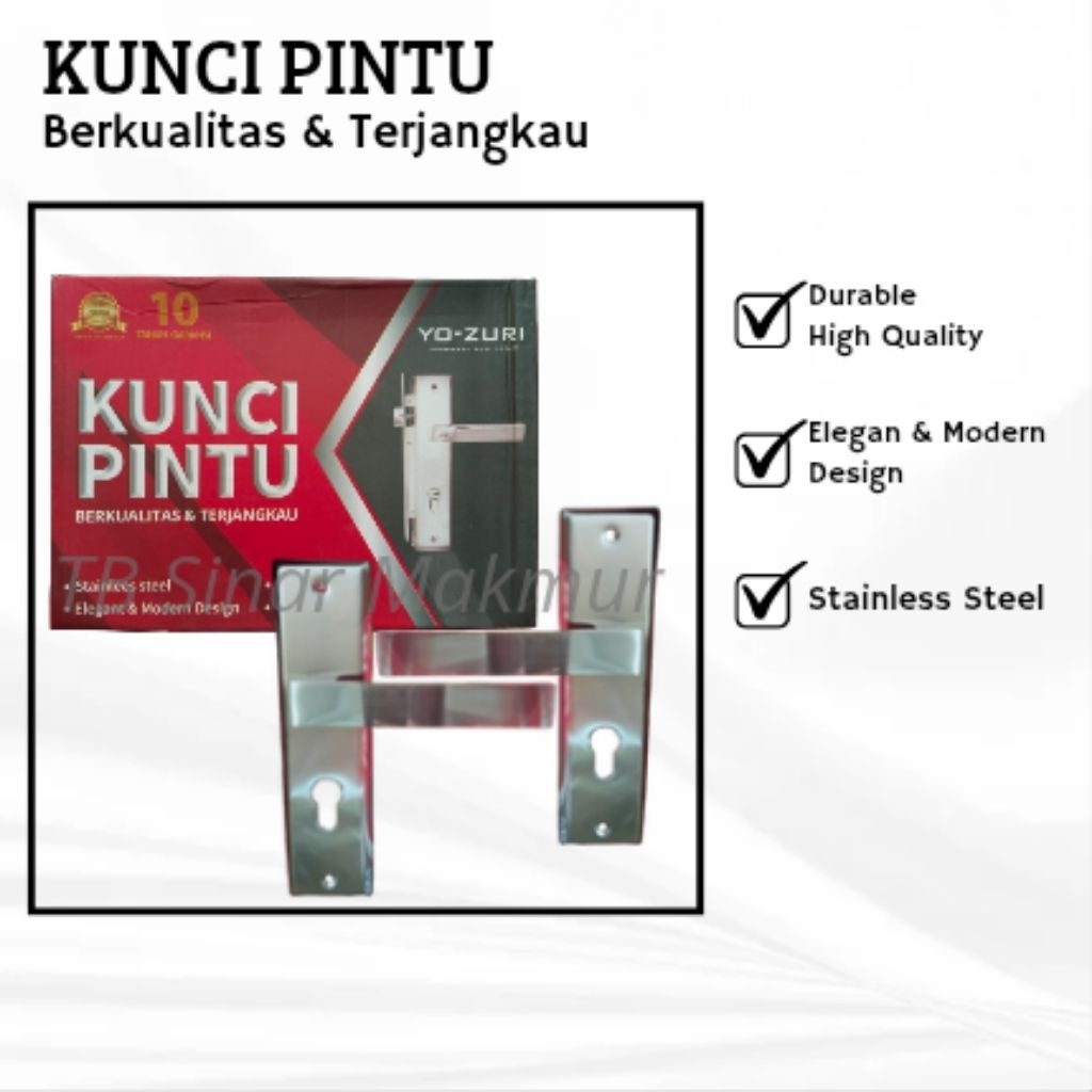YO ZURI มือจับประตูขนาดกลาง / มือจับล็อคประตูขนาดกลาง YO ZURI 1 ชุด