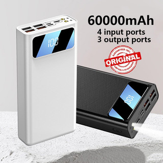 60000mAh Power Bank 4 USB Fast Charging External Battery Large Capacity Powerbank with LED