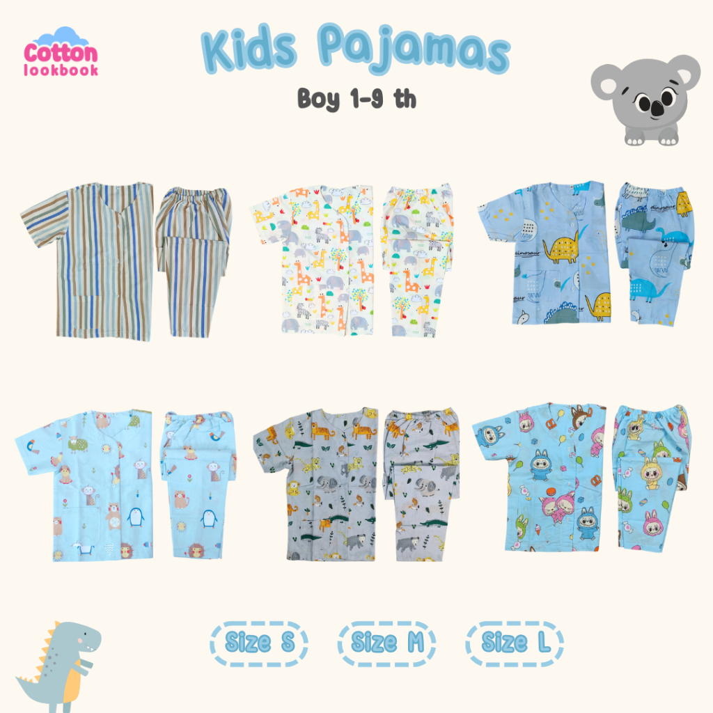 KATUN COTTON LOOKBOOK - BOYS PAJAMAS 1-9 ปี / COTTON DINO / CAR / ANIMAL / ZOO / CAR / STRIPE / PAJA
