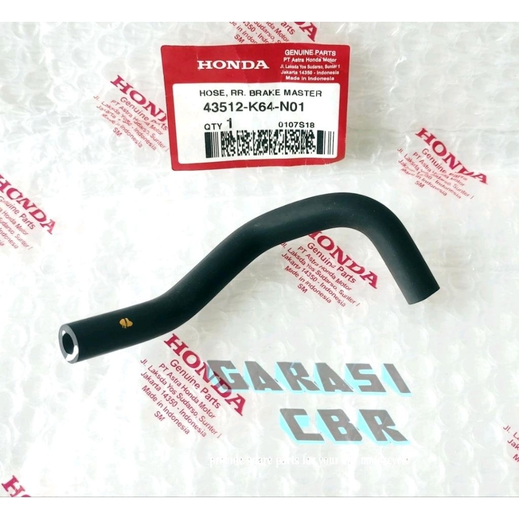 43512K64N01 - ท่อ RR แม่เบรก Honda CBR 250RR K64J - ท่อน้ํามันเบรกหลัง CBR 250RR