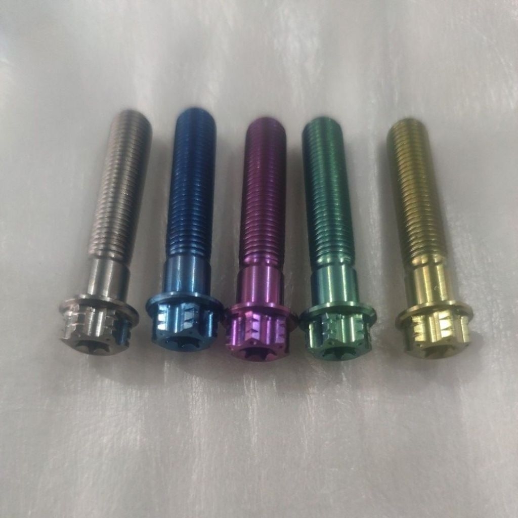 BOLT TITANIUM THREAD 14 OR M10 TITANIUM MATERIAL GR5 (GRADE 5) รุ่น (FLANGE HEAD)