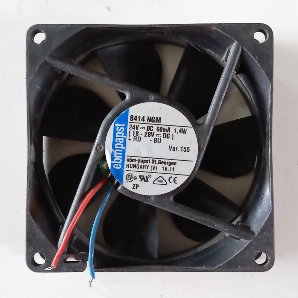Ebmpapst FAN 24VDC 2W 8X8 CM 2.5CM THICKNESS USED FAN