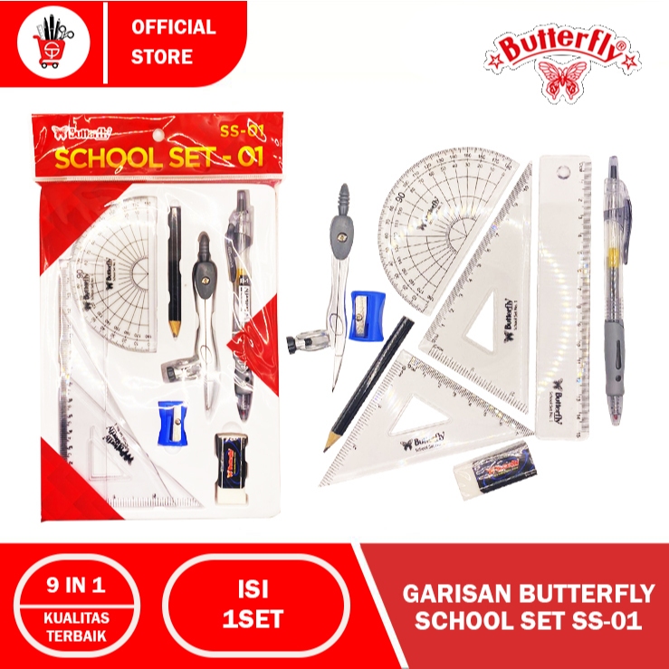 RULER | RULER | BUTTERFLY SCHOOL SET SS-01 (1SET)