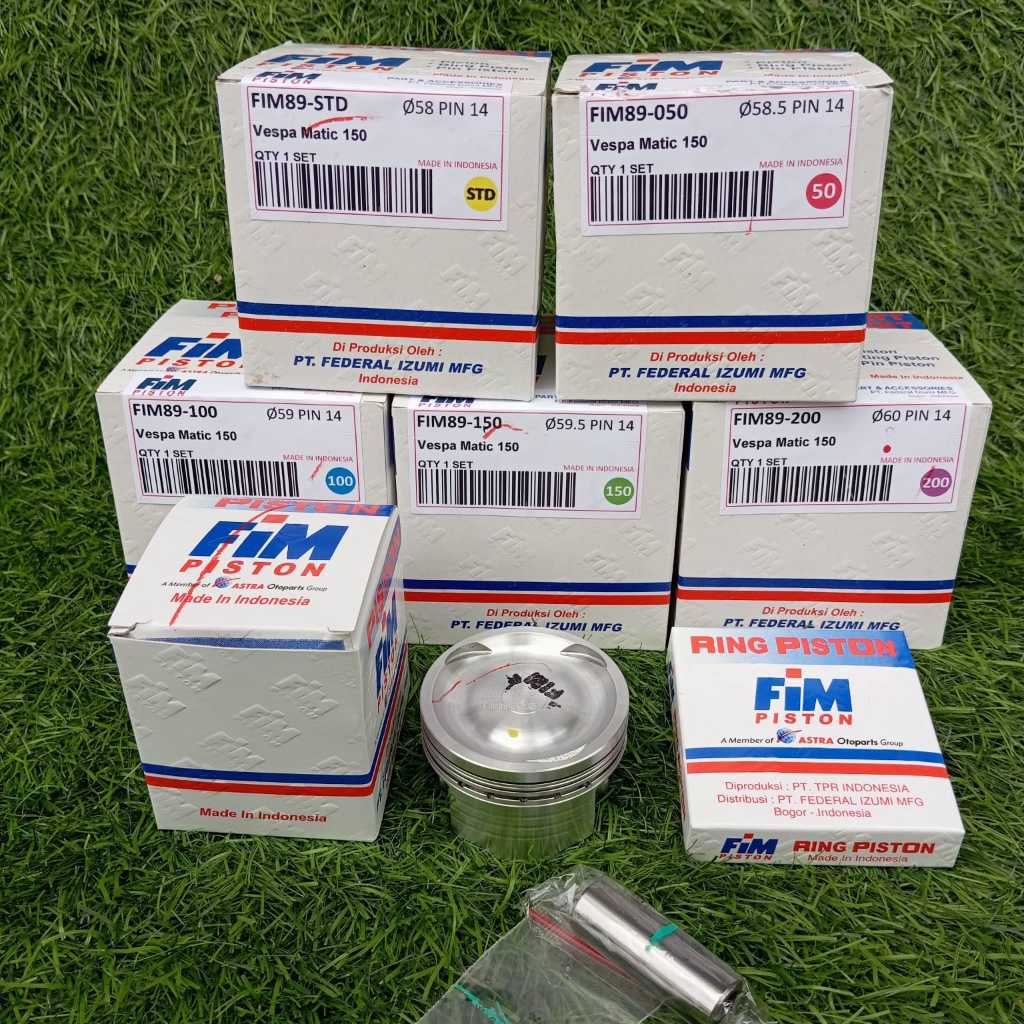PISTON SEHER VESPA MATIC 150 3V SPRINT PRIMAVERA/PISTON ชุด VESPA MATIC 58 58.5 59 59.5 60 มม.Pin 14 FIM