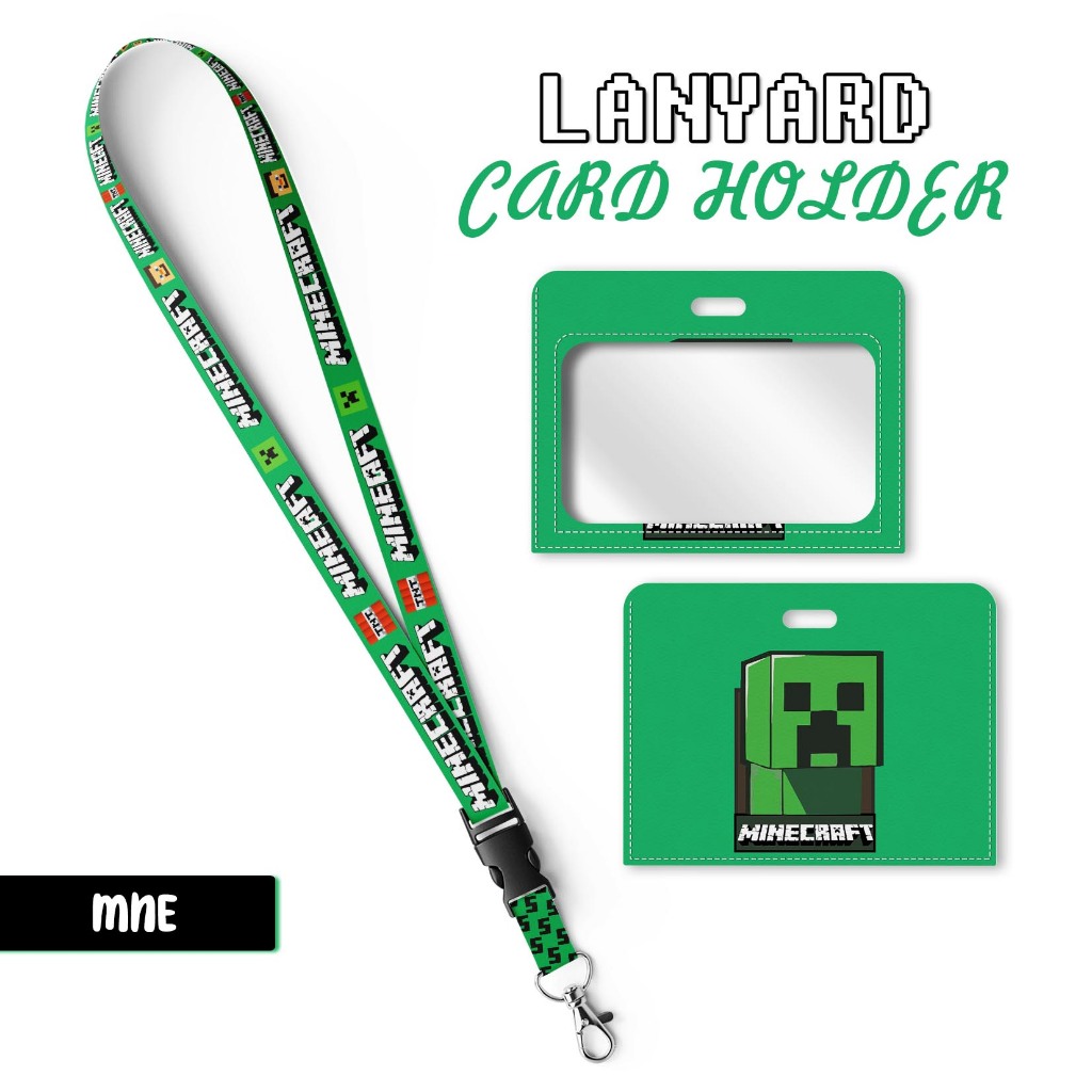 GANTUNGAN [ID CARD LANYARD] One Set Lanyard ID Card ภูมิทัศน์แนวนอน MINECRAFT เชือก - พวงกุญแจ - มัล