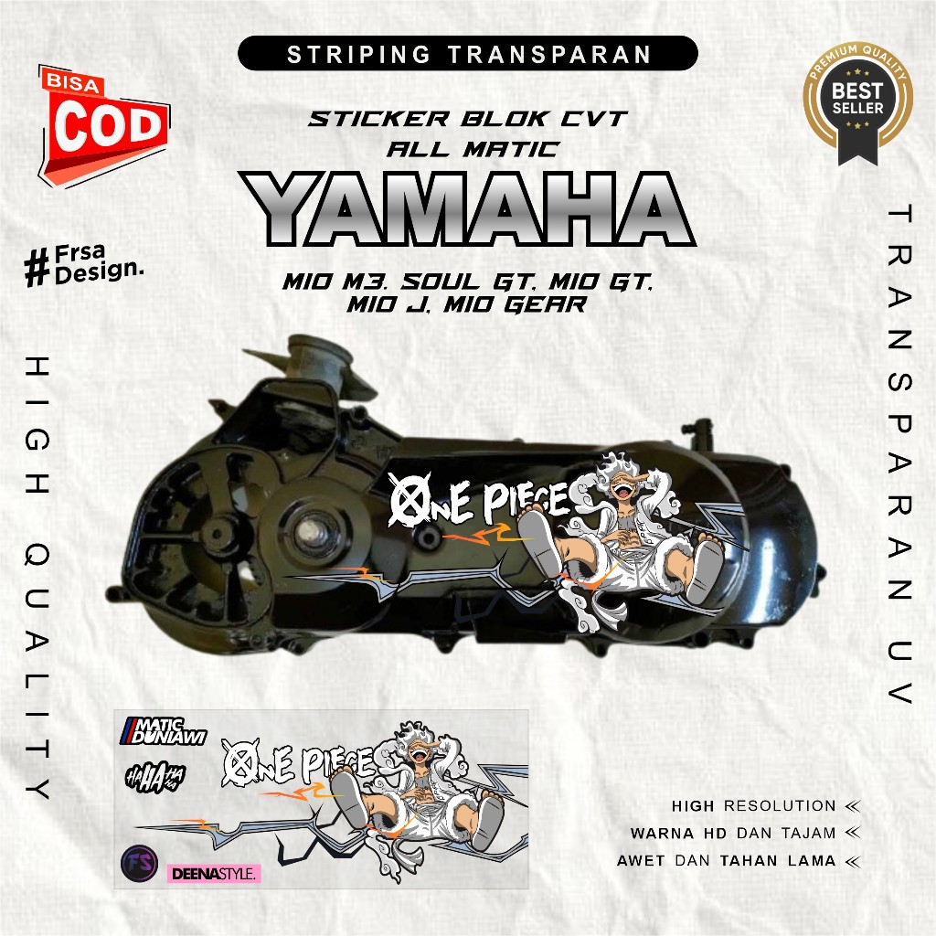 สติ๊กเกอร์ CVT ALL YAMAHA MIO J. จีที. ม3. พวกเขาหมุน. เกียร์. อีทีซี. ANIME Motif