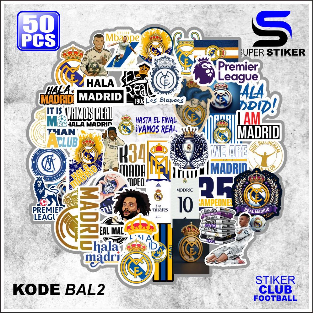 สติ๊กเกอร์แพ็ค 50 ชิ้น FOOTBALL CLUB Accessories/Phone Casing/Tumbler/Suitcase (BALL)