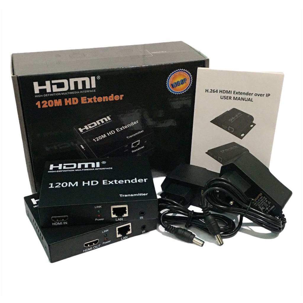 HDMI Extender 120 เมตร Over Cable Lan Cat5e/6e - HDMI EXTENDER 120M