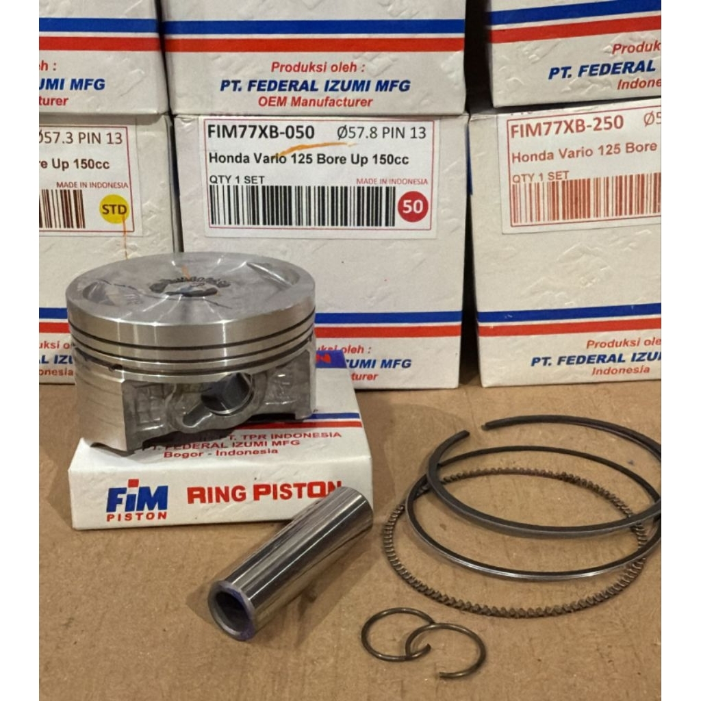 ลูกสูบชุด FIM 77XB เดิม 100% Vario 125 เจาะเส้นผ่านศูนย์กลาง 57.3 57.8 58.3 58.8 59.3 59.8 603 ลูกสู