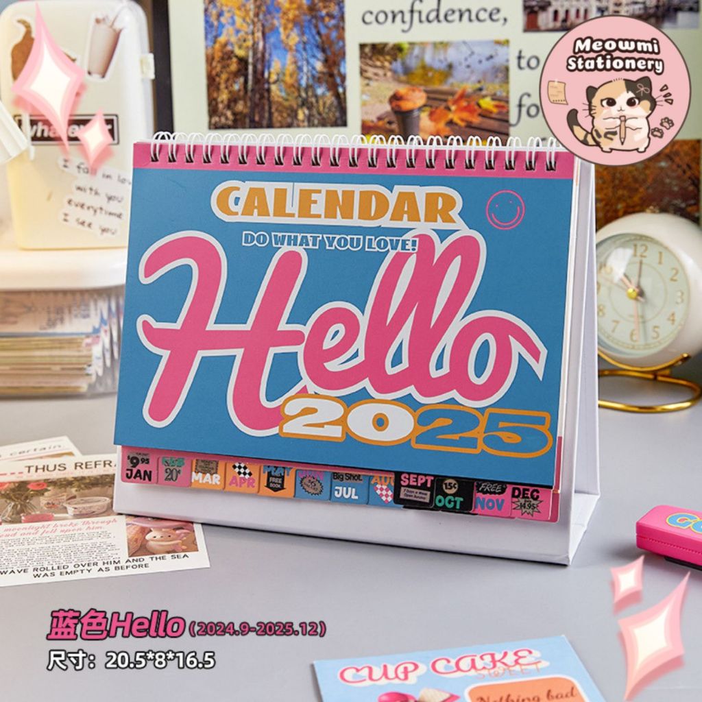 ปฏิทินตั้งโต๊ะ 2025 Y2K Aesthetic Cuye Denim Pink Motif B014