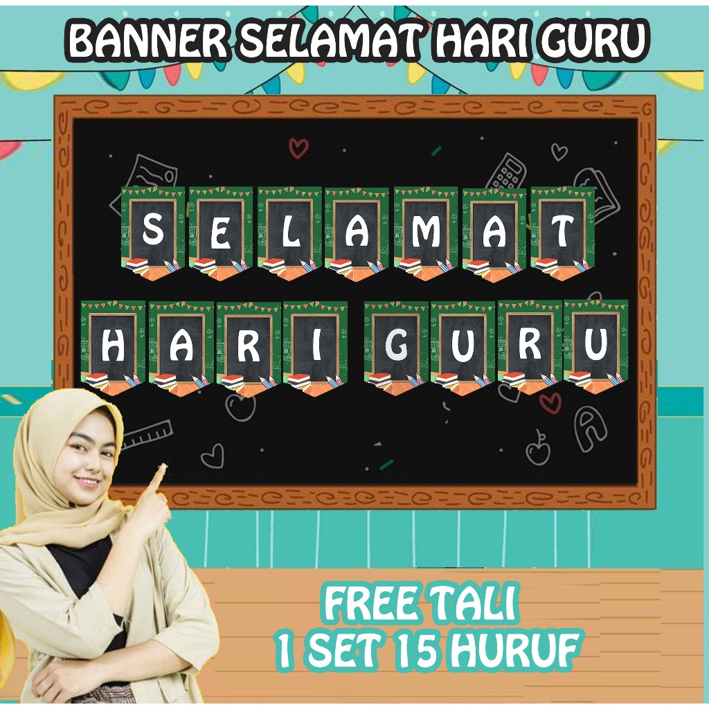 HAPPY TEACHERS DAY BANNER, TEACHERS DAY FLAG BUNTING DECORTATIONS - HAPPY TEACHERS DAY