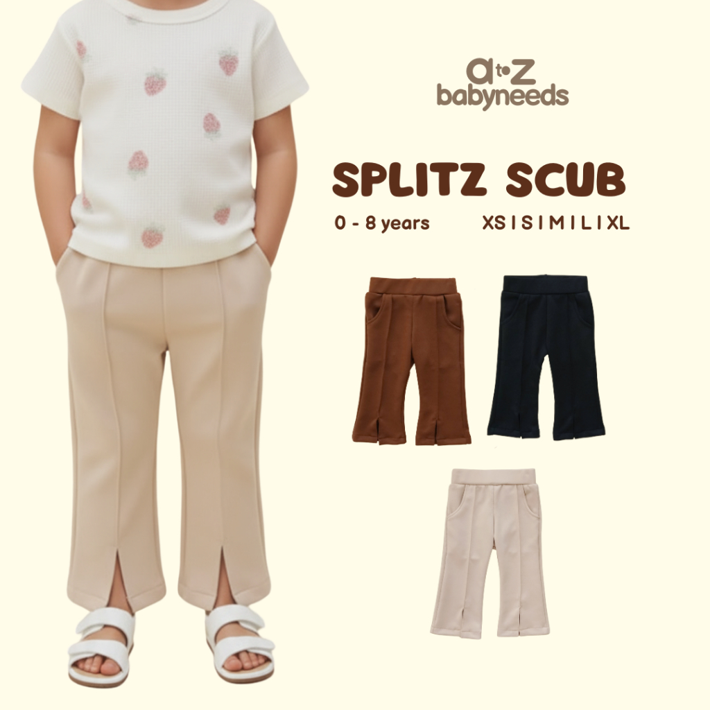 Atozbabyneeds - กางเกงขายาวเด็กผู้หญิง, กางเกงขายาวเด็ก Scuba - Splitz Scub