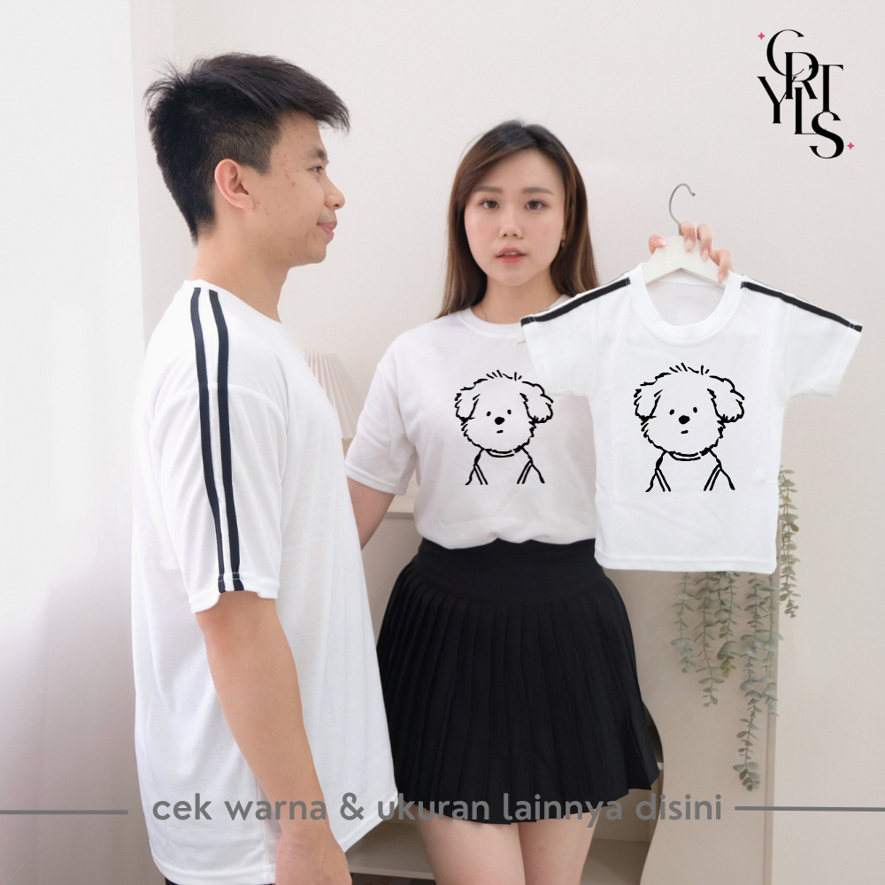Carotyles ILLUS PUPPY เสื้อคู่ครอบครัวสําหรับผู้หญิง, เด็กผู้หญิง, เด็กผู้ชาย