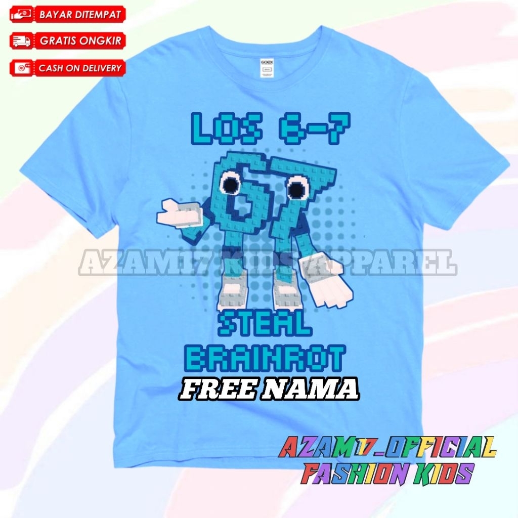 เสื้อยืดเด็ก Unisex ลาย Los 67 / Brainrot Roblox (ผ้านุ่มสบาย)