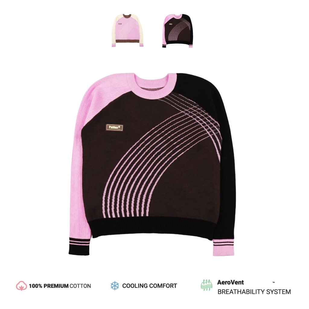 Pattero - Belle Femme Cross Sweater สําหรับผู้หญิงและผู้ชาย - สีเข้ม