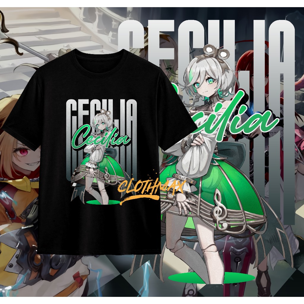 Cecilia ผู้ใหญ่เสื้อยืด Hololive เสื้อ Premium Unisex Tshirt นุ่ม Combad 24s Raora Panthera Gigi