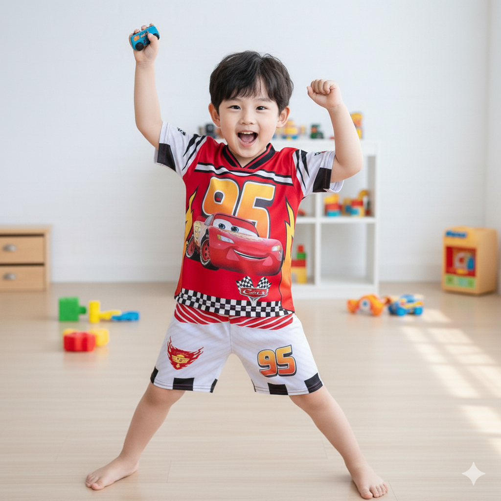 VIPSHOP88 เสื้อฟุตบอล CHILDRENS AGED 2-9 ปี BOYS AND GIRLS SUITS MC QUEEN ชุดกีฬา