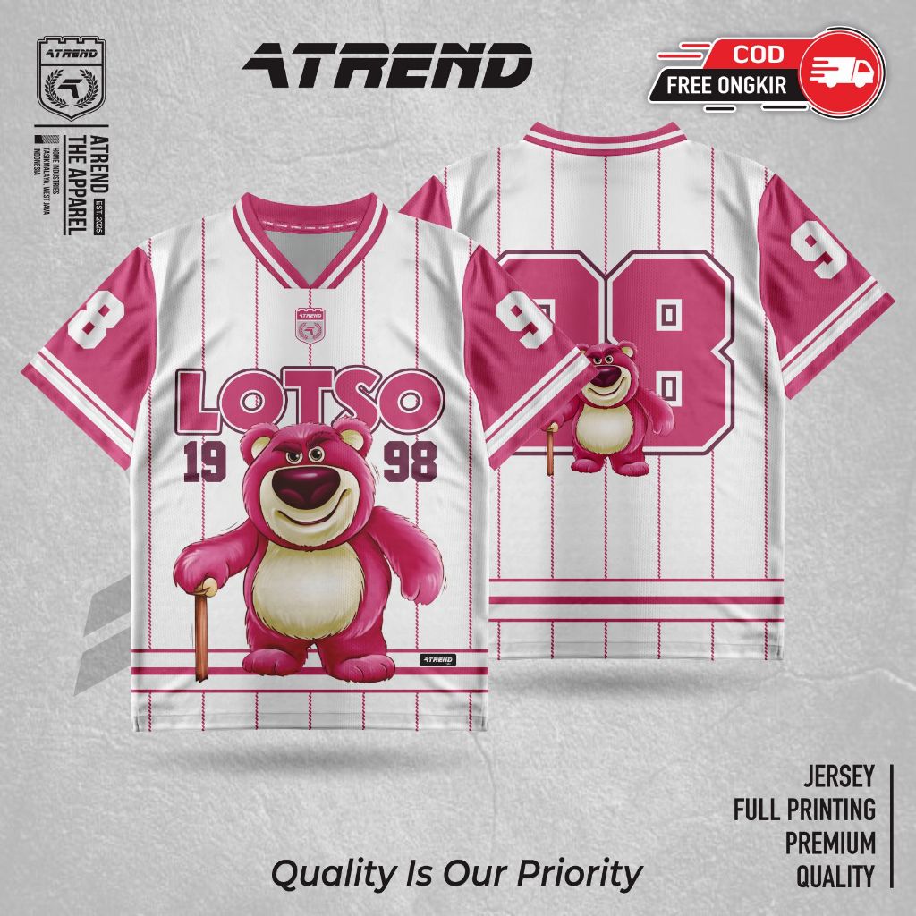 ATREND AT189 // LOTSO Boxy Jersey / Oversize / เสื้อLotso / Viral Jersey สีชมพู /