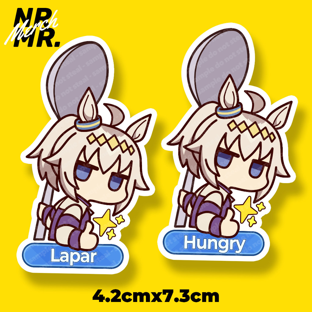 สติ๊กเกอร์ Oguri Cap Hungry / Hungry Uma Musume Pretty Derby Cinderella Grey Chibi Anime Fanmade