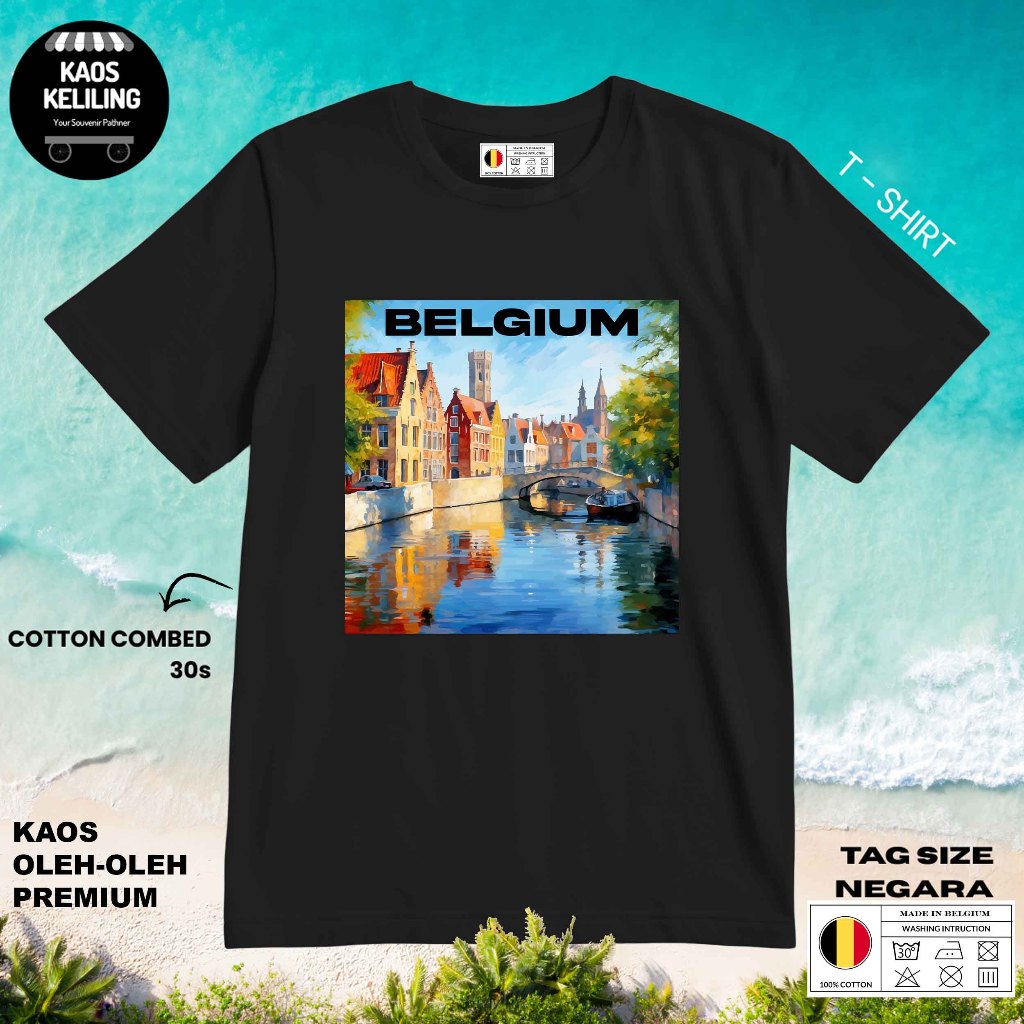 BELGIUM SOUVENIR เสื้อยืด 15 ดั้งเดิม BELGIUM LABEL TAG ของขวัญพรีเมี่ยม SOUVENIR CLOTHES