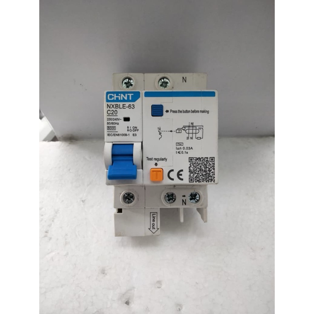 RCBO 20A 1P+N 30mA 6kA Chint
