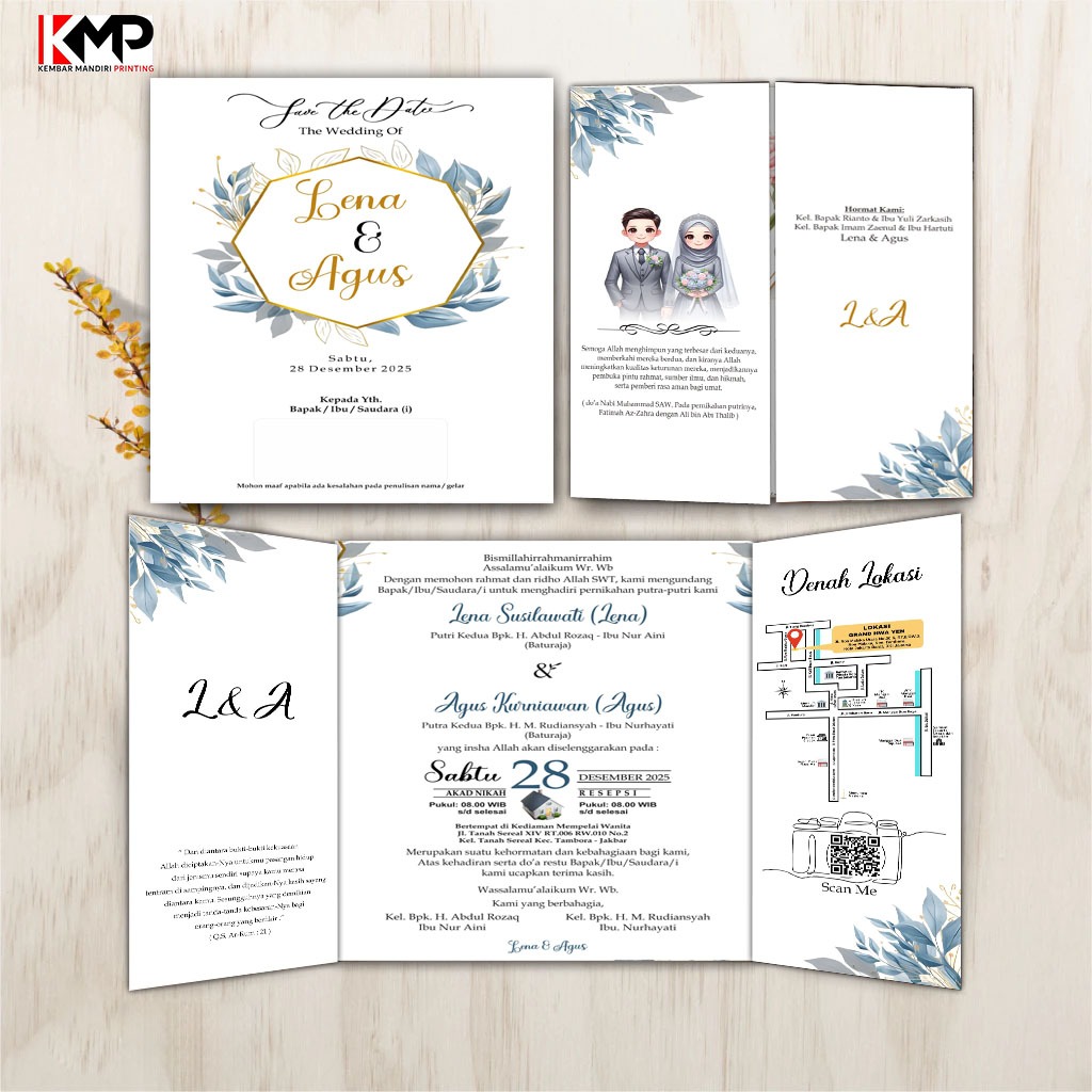 พิมพ์ SIMPLE, ELECTRIC, ESTEETIC, RUSTIC, CIRCUMCISION, MODERN WEDDING INVITATIONS KMP.id LP 3 SKU 3