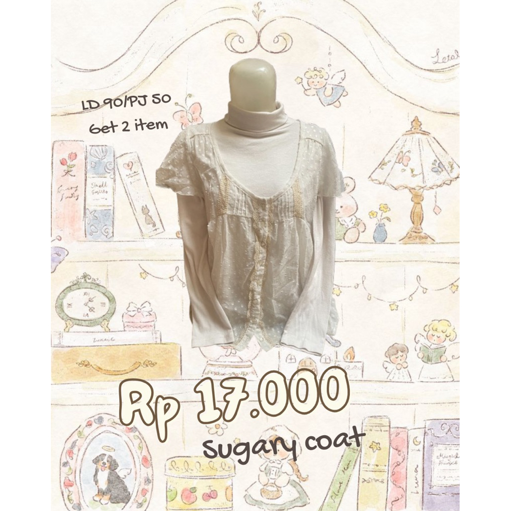 Sugarycoat แขนยาว 2 รายการ hisekaji igari monukei shoujo vintage