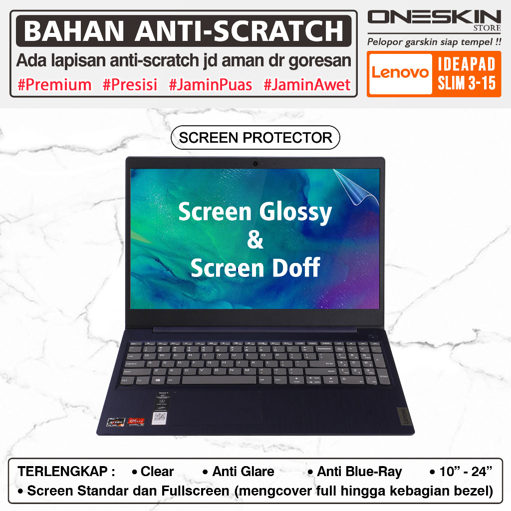 LAYAR ป้องกันหน้าจอสําหรับ Lenovo IdeaPad Slim 3 3i-15 15IIL05 15IML05 Glossy Doff Anti Blueray