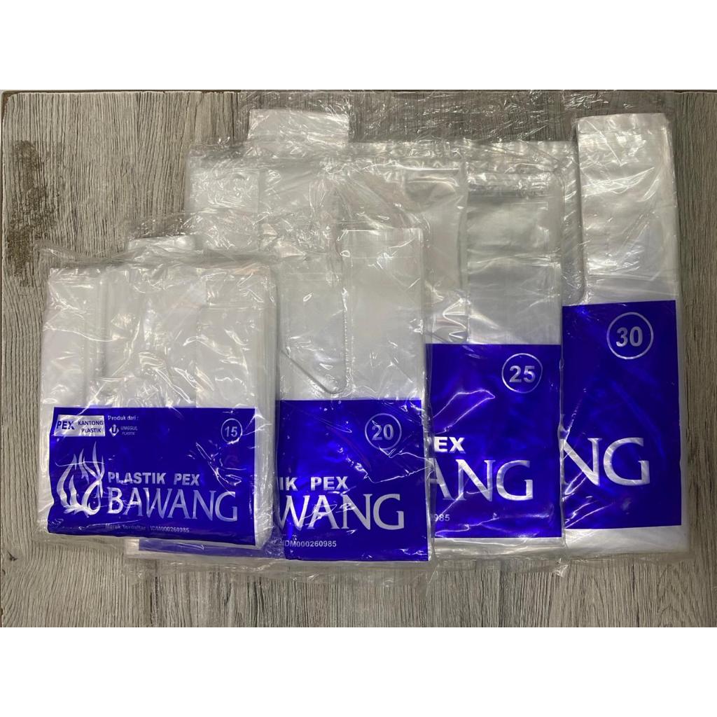 ถุงพลาสติกใสหนา PE PEX BAWANG ขนาด 15, 20, 25, 30 ยี่ห้อ PEX Bawang