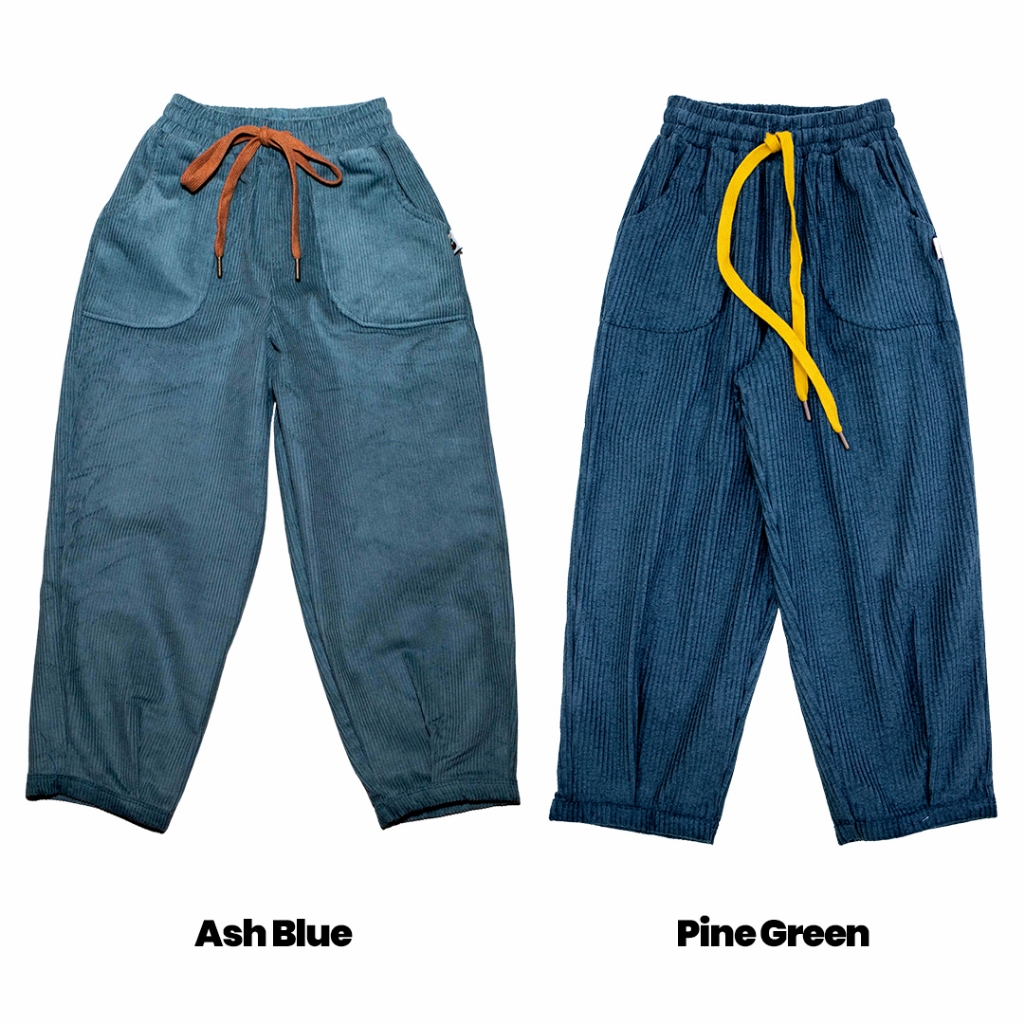 บีดิโอสโตร์| เอิร์ธลิงน้อย| Riley Corduroy Pants Ash Blue | กางเกงขายาวเด็กชาย&เด็กหญิง | กางเกงถุงเ