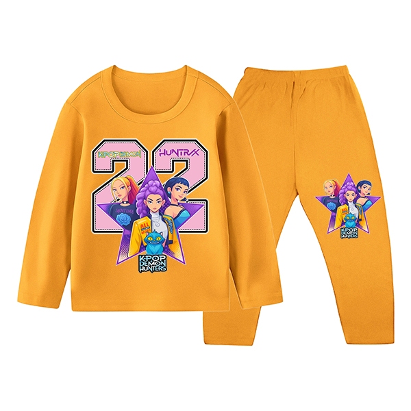 Demon Hunter KPOP ชุดนอนสําหรับเด็กผู้หญิงแขนยาว/ชุดนอนเด็กผู้หญิง 2079