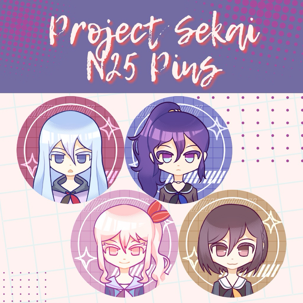 Fanmerch ปุ่มพิน 25-ji nightcord โครงการ sekai pjsk (คาade mafuyu ena mizuki)